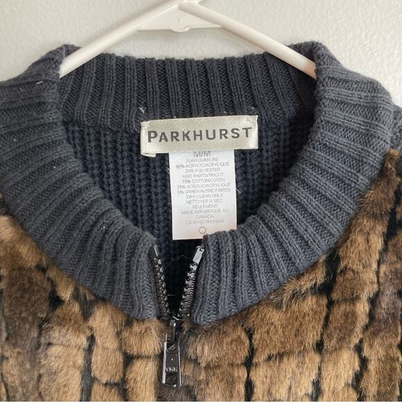Parkhurst Womens M Brown Faux Fur Leopard Print Zip Front Vest Old Money Glam - Picture 5 of 8